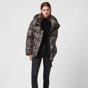 All Saints Kala Leopard Puffer Coat 